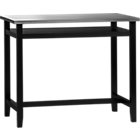 Belmont Black Work Table with Stainless Steel Top.