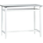 Belmont White Work Table with Stainless Steel Top.