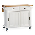Belmont White Kitchen Island (30.5"D with leaf up);