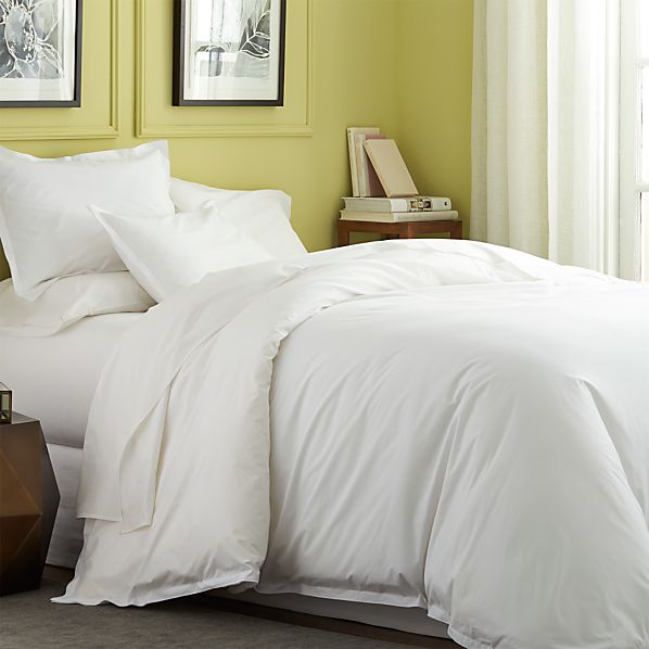 Belo White Duvet Covers and Pillow Shams | Crate and Barrel