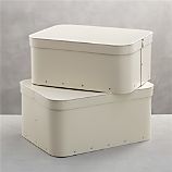 Bigso® Ivory Rectangular Storage Boxes