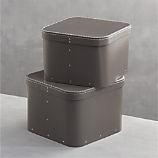 Set of 2 Bigso® Grey Square Storage Boxes