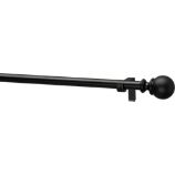 Black Orb .75"x28"–48" Curtain Rod Set