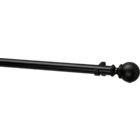 1.25"dia.x28"–48" Black Orb Rod Set: one rod, two finials and two brackets.