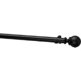 Black Orb 1.25"x28"–48" Curtain Rod Set