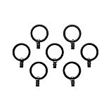 Set of 7 Black Curtain Rings