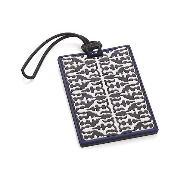Black and White Luggage Tag | Crate and Barrel