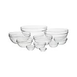 10-Piece 2.25"-10.25" Glass Nesting Bowl Set