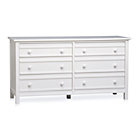 Brighton White Six-Drawer Dresser.