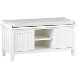 Brighton White Storage Bench with White Cushion