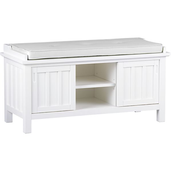 White Storage Bench