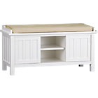 Brighton White Storage Bench with Natural Cushion.