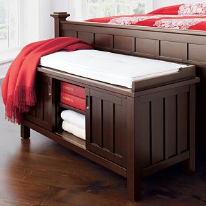 Brighton Coffee Storage Bench with White Cushion