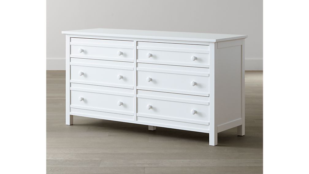 Brighton White 6Drawer Dresser in Brighton White Bed Crate and Barrel