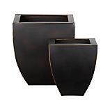 Set of 2 Bronze Tapered Planters