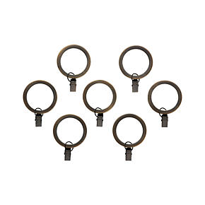 Set of 7 Bronze Curtain Rings