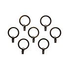 Set of seven bronze rings with clips.