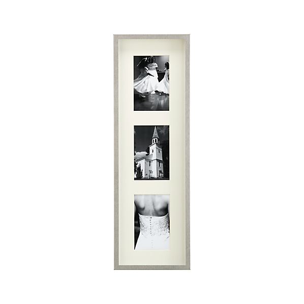 Brushed Silver Triple 4x6 Wall Frame in Frames, Ledges  Crate and 