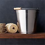 Stainless Steel Bucket with Wood Handle