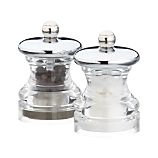 Set of 2 Button Salt and Pepper Mini Mills