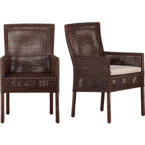Cabria Honey Brown Woven Arm Chair and Natural Cushion