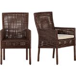 Cabria Honey Brown Woven Arm Chair and Natural Cushion