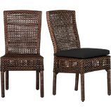 Cabria Honey Brown Woven Side Chair and Cushion