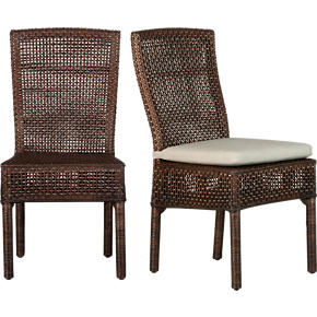 Cabria Honey Brown Woven Side Chair and Cushion