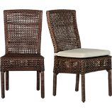 Cabria Honey Brown Woven Side Chair and Cushion