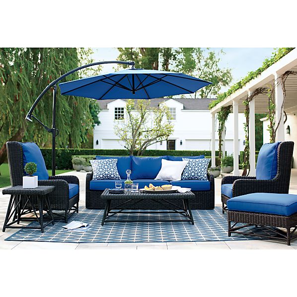 calistoga sunbrella 174 mediterranean blue wingback ottoman cushion crate and barrel calistoga sunbrella 174 mediterranean blue wingback ottoman cushion crate and barrel