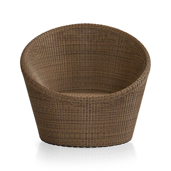 Calypso Mocha Swivel Lounge Chair in Rocha | Crate and Barrel