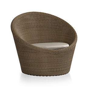 Calypso Mocha Swivel Lounge Chair with Sunbrella® Stone Cushion