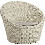 Calypso White Swivel Lounge Chair with Sunbrella® Stone Cushion