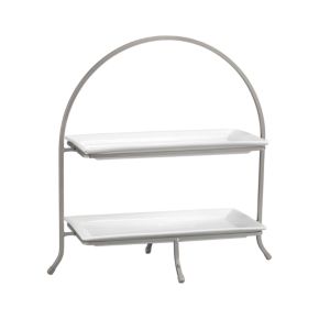 Cambridge 2-Tier Server with Plates Cambridge 2-Tier Server with Plates