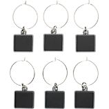 Set of 6 Chalkboard Wine Charms