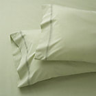 Set of two Chambray Green standard pillowcases.