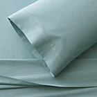 Chambray Blue Twin Sheet Set. Includes one flat sheet, one fitted sheet and one standard pillowcase.