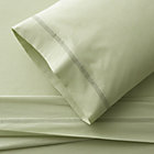 Chambray Green Twin Sheet Set. ncludes one flat sheet, one fitted sheet and one standard pillowcase.