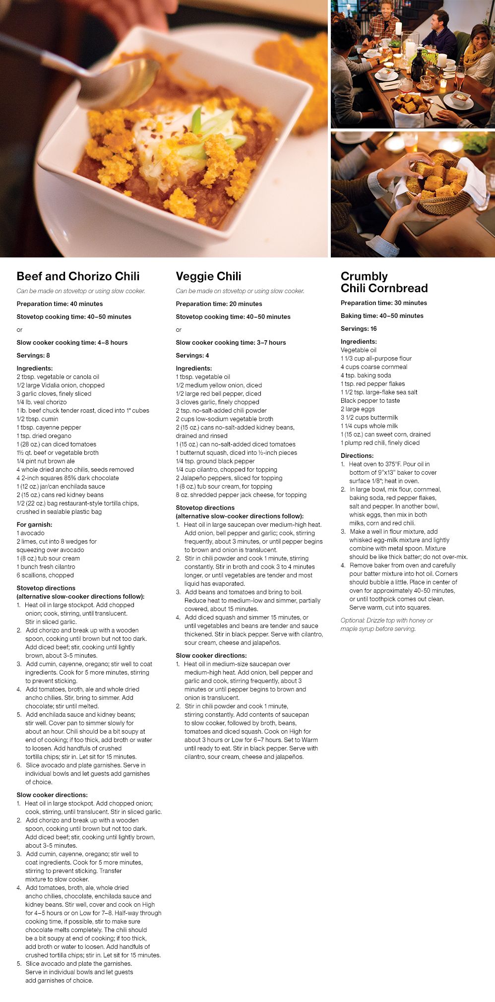 Chili and Cornbread Recipes
