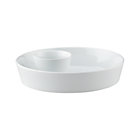Chip and Dip Set: 12.5"dia.x2.5"H server, 4.5"dia.x2.75"H dip bowl.