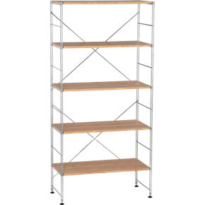 Chrome 5-Shelf Unit with Wood Shelves
