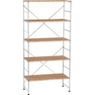 Chrome 5-Shelf Unit with Wood Shelves.