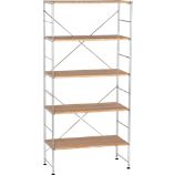 Chrome 5-Shelf Unit with Wood Shelves