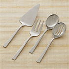 Clark 4-Piece Serving Set: pastry server, serving fork, slotted spoon, serving spoon.