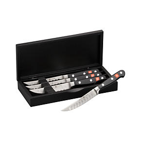 Wusthof® Classic Black Hollow Edge Steak Knives Set of Four