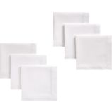 Set of 6 Classic White Cocktail Napkins