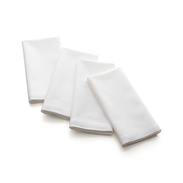Set of 4 Classic White Dinner Napkins Crate and Barrel
