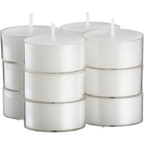 Set of 12 Clear-Cupped White Tealight Candles Set of 12 Clear-Cupped White Tealight Candles