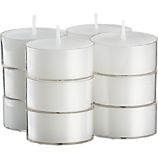 Set of 12 Clear-Cupped White Tealight Candles