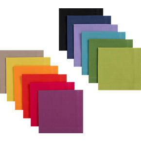 Set of 12 Multicolored Cocktail Napkins